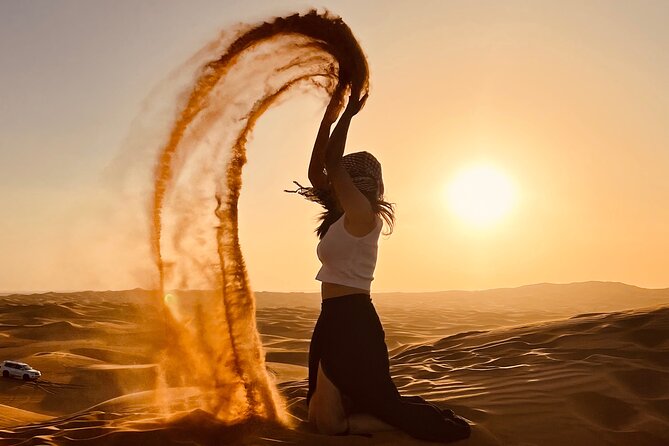 Dubai Desert Safari & Buffet Dinner and Camel ride with PRIVATE CAR - Dune Bashing in Red Sand: Thrill With a Built-In Time Limit