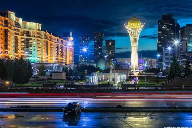 Guided Night Time Tour of Astana in a Private Car - Baiterek Tower: panoramic views and the modern symbol of Astana