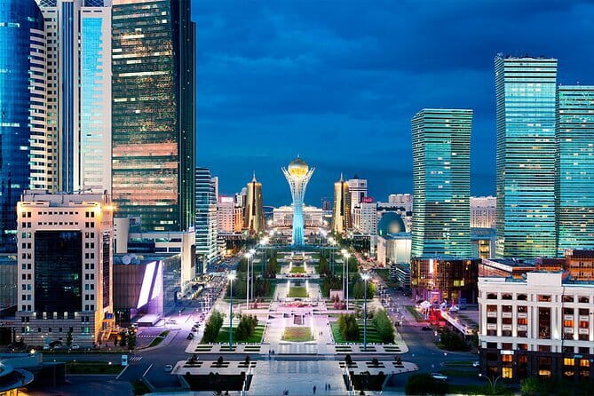 Guided Night Time Tour of Astana in a Private Car - Hazret Sultan Mosque: a quick history stop before you hit the bridges