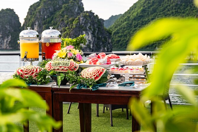 Halong bay Luxury Cruise Day Trip: Buffet lunch & Limousine bus - Lunch onboard: buffet style, not fancy, and still a big convenience