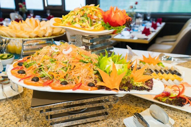 Hanoi : Halong Bay 7-Hour Luxury Cruise with Limousine Transfer - Lunch on board, free jacuzzi, and a sunset party that fits the day