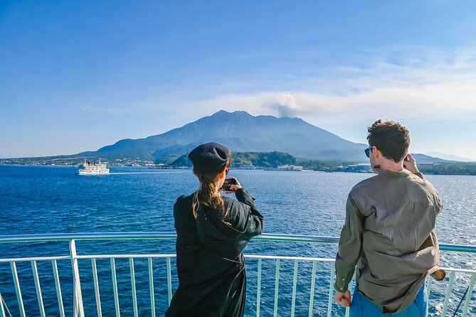 Kagoshima Private & Custom Tour with Licensed Guide and Vehicle - Tenmonkan, the big torii shrine, and the aquarium with Sakurajima in front