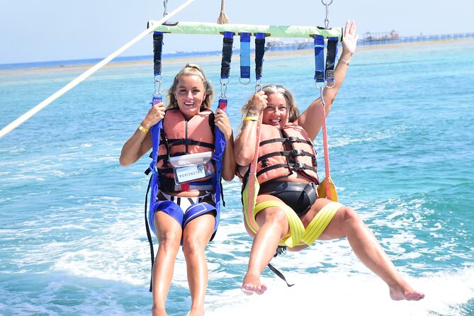 Parasailing Ride - Sharm El Sheikh, Single or Double, Private Car - On the boat: what the parasailing setup usually looks like