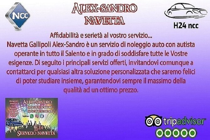 Private car rental with driver in Salento - Where you start: Gallipoli pickup that actually makes sense
