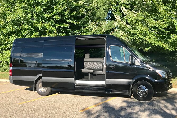Round Trip Private Transfer Las Vegas Airport to Las Vegas by limo MB Sprinter - The Mercedes-Benz Sprinter limo van setup: comfort for real groups